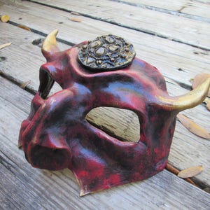 Diablo, Red Devil, costume mask, masquerade mask, Demon, Unisex Mask, Half Mask, Costume Ball, Event, Prom, Halloween, Handmade, Diablo