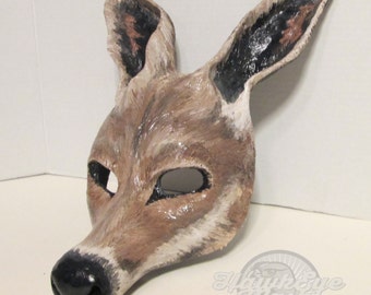 Wallaby, Kangaroo, Joey, costume mask, masquerade mask, animal totem, costume mask, made to order, custom made, Aussie, Kangaroo mask