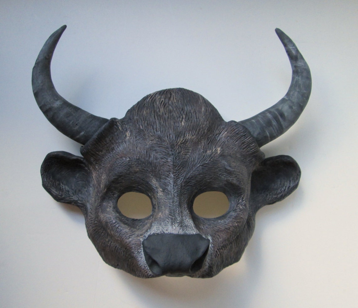 Buffalo Mask Bison Costume Mask Masquerade Mask Larp Etsy