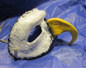 Bald Eagle Mask: Hand-Painted Masquerade Costume