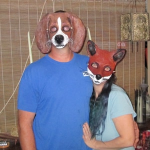 Fox mask, Fox costume mask, Animal mask, wildlife cosplay, masquerade mask, animal totem, mask, red fox, red wolf