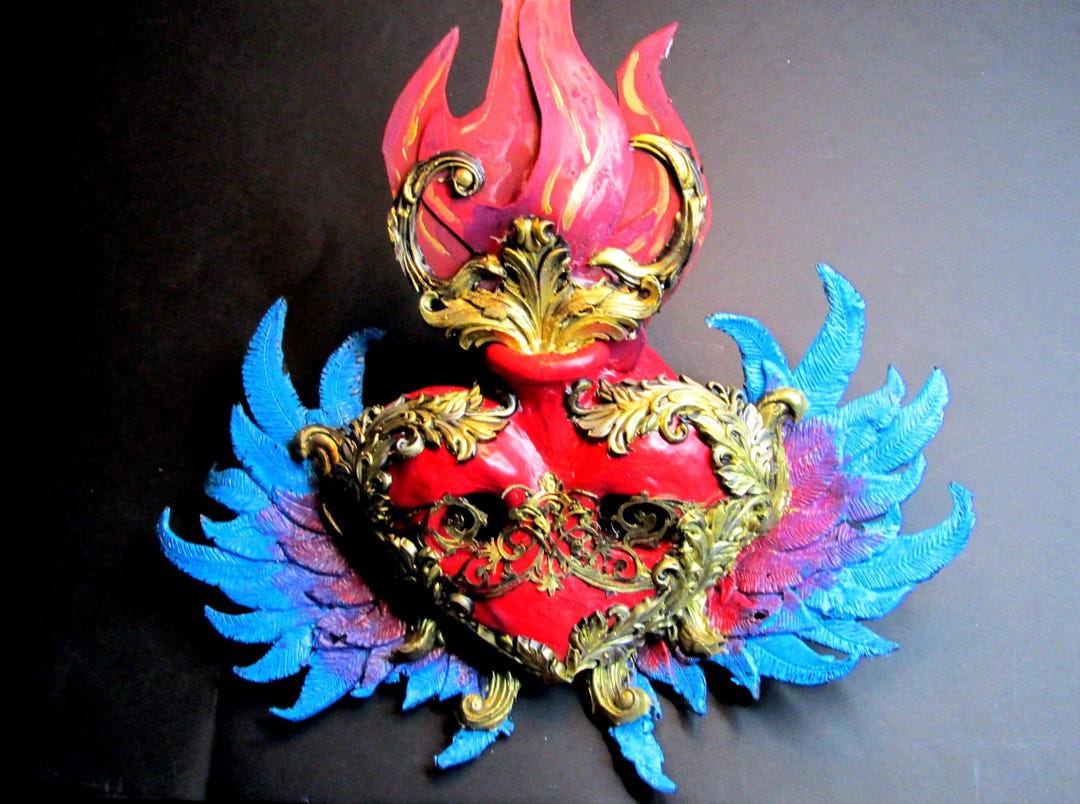 Sacred Heart Masquerade Mask: Baroque Gala Mask, Wearable Art - Etsy