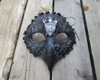 Resin Raven Masquerade Mask, Fantasy Bird Costume