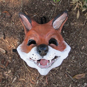 Fox mask, cute fox, whimsical, costume mask, masquerade mask, hand painted,laughing fox mask, handmade, image 8