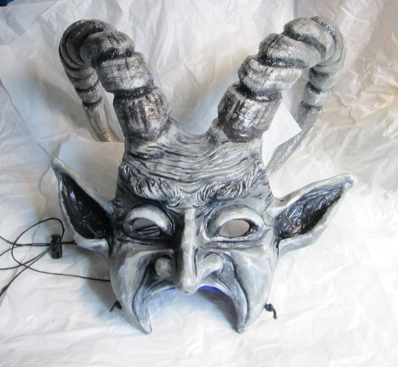 Krampus Mask Made to Order Masquerade Mask Satyr Fantasy Etsy