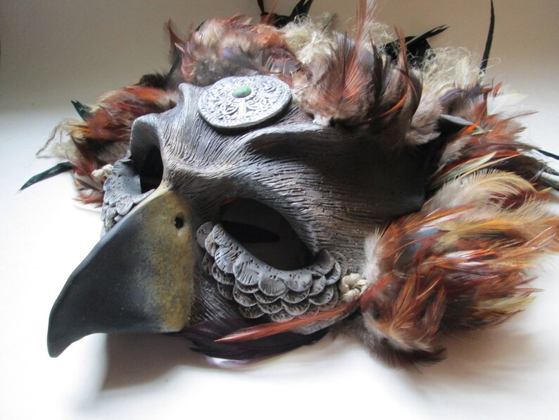 gryffin ren faire mask labyrinth mask costume Masquerade ball Gryphon mask griffon mask gryfindor Halloween larp feathered mask