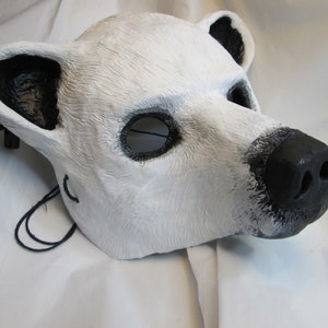 Polar Bear, costume mask, wildlife, zootopia cosplay, animal totem, white bear, hand painted, masquerade mask, spirit mask
