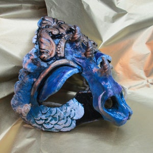 Horned Dragon Mask: Resin Masquerade Ren Faire Costume