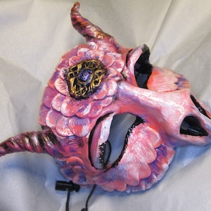 Pink Sea Dragon Masquerade Mask: Resin Costume, Ren Faire Cosplay