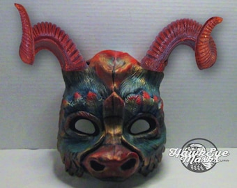 Handbemalte Harz Drache Maske: Kundenspezifisches gehörntes Maskeradekostüm