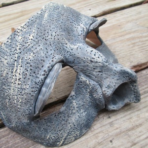 Gargoyle mask, custom made, ren faire, masquerade mask, silver and grey, larp, stone look, concrete gargoyle, creepy