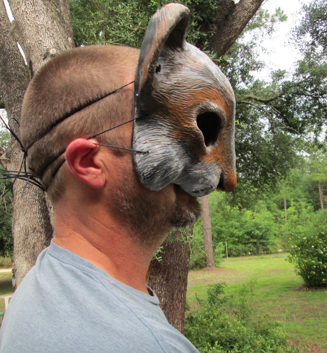 Grey Squirrel mask woodland Animal costume Mask hand | Etsy