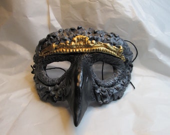 Máscara de mirlo, hecha a medida, disfraz, Halloween, máscara de pájaro espeluznante, mascarada, cuervo, corneja, gótica