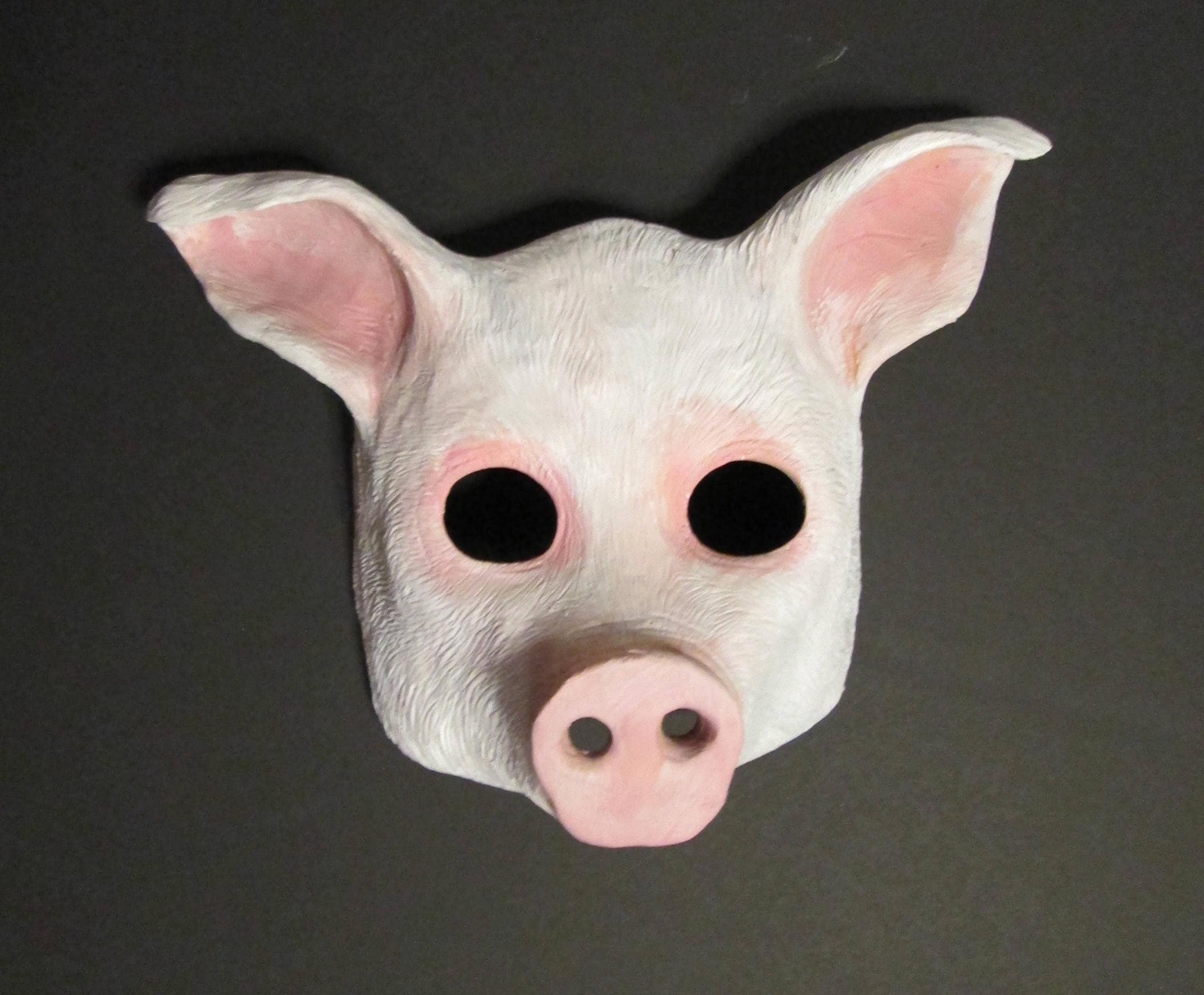 Pig mask realistic farm Animal mask pink pig hand painted Etsy