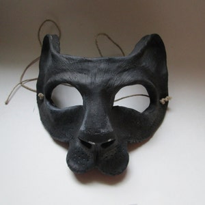 Black Panther costume mask, Neko, masked ball, adult mask, animal mask, masquerade mask, spirit mask, big cat image 7