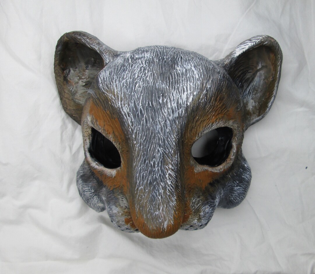 Grey Squirrel, Mask, Woodland Animal Costume Mask, Hand Painted