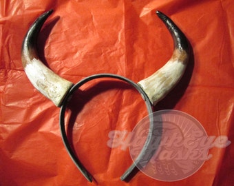 Viking horns, Handmade, solid resin, costume horns, headband, pan, satyr, faun, cosplay Valkarie horns, bull horns, steer, Vahalla,