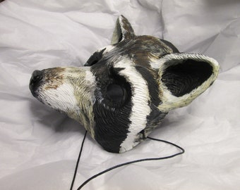 Raccoon, mask, Animal costume Mask, hand painted, Rocket, masquerade mask, Galaxy mask, Wearable art, Wildlife mask