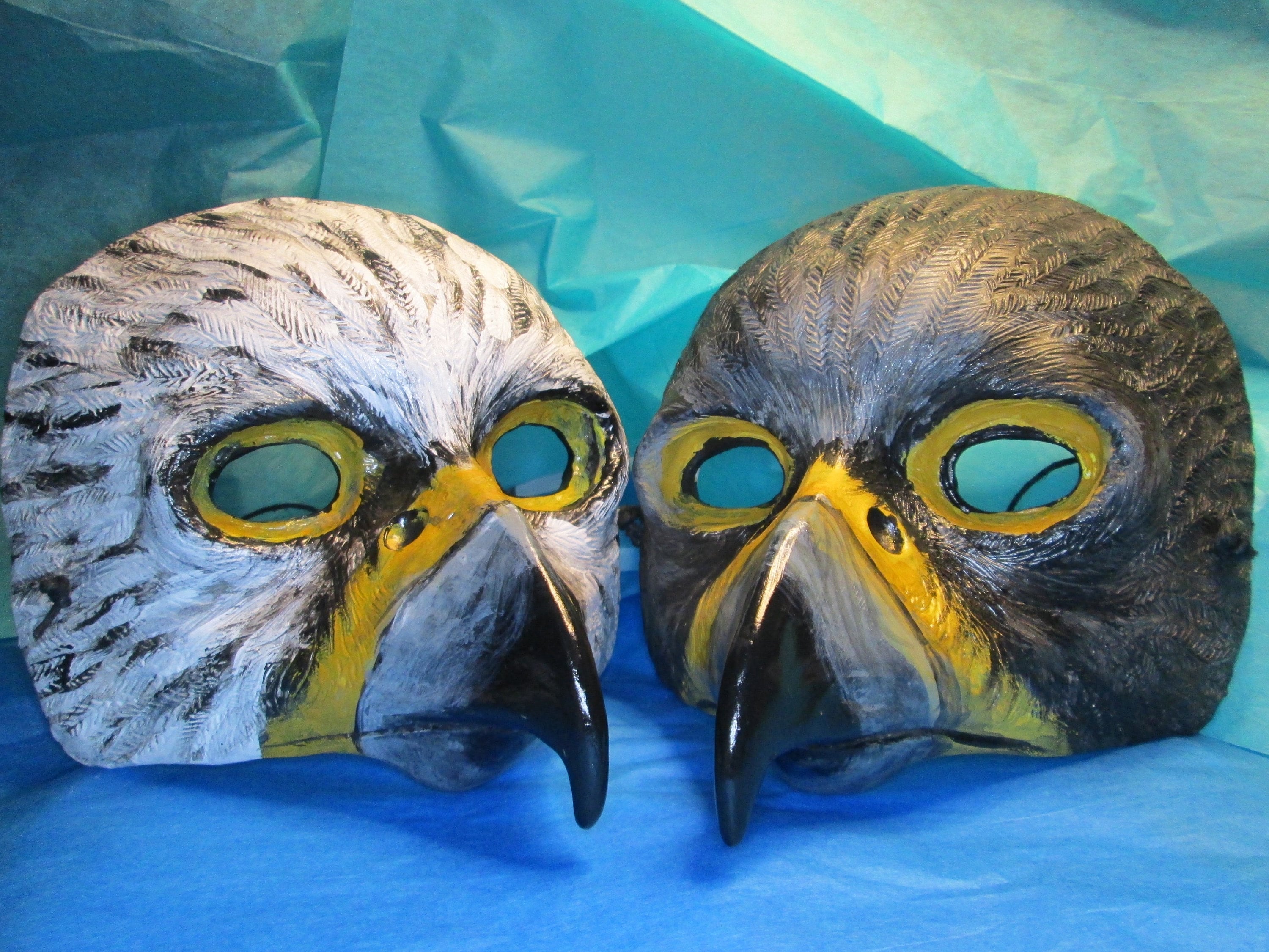 手作りのハヤブサのマスク：樹脂製の鳥のコスチューム、仮面舞踏会の