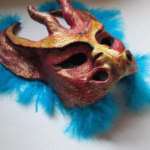 Dragon, Year of the dragon, Chinese Zodiac,  Masquerade mask, dragon mask, Costume mask, festival, mask, LARP, horned mask,halloween