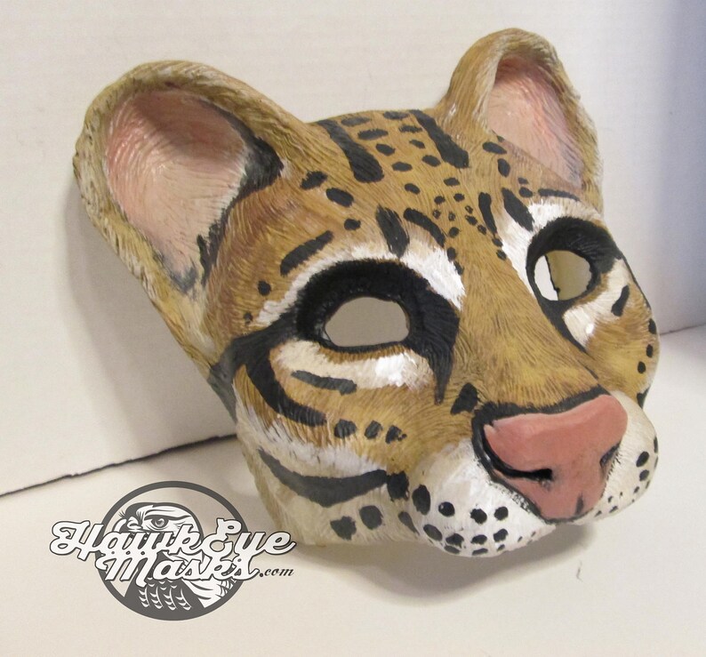 adult masquerade Jungle Cat mask Animal costume mask jungle cat Neko Ocelot cat mask festival handmade mask Carnival mask