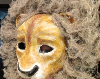 Maschera da leone fatta a mano: Maschera da re della giungla, arte della dea egizia Sekhmet