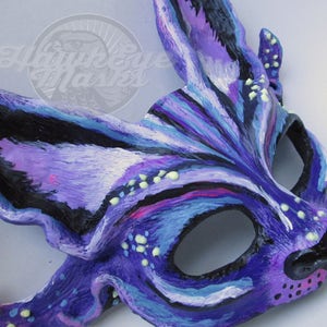 Cheshire Cat mask, Neko, glow, UV reactive, costume mask, masquerade mask, Alice in Wonderland inspired,