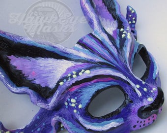 Cheshire Cat mask, Neko, glow, UV reactive, costume mask, masquerade mask, Alice in Wonderland inspired,