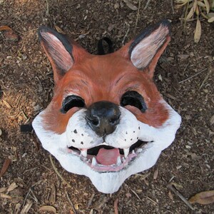 Fox mask, cute fox, whimsical, costume mask, masquerade mask, hand painted,laughing fox mask, handmade, image 5