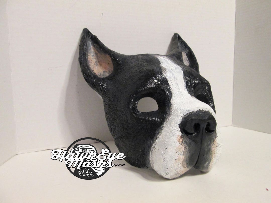 Boston Terrier Mask: Hand-painted Resin Dog Costume - Etsy