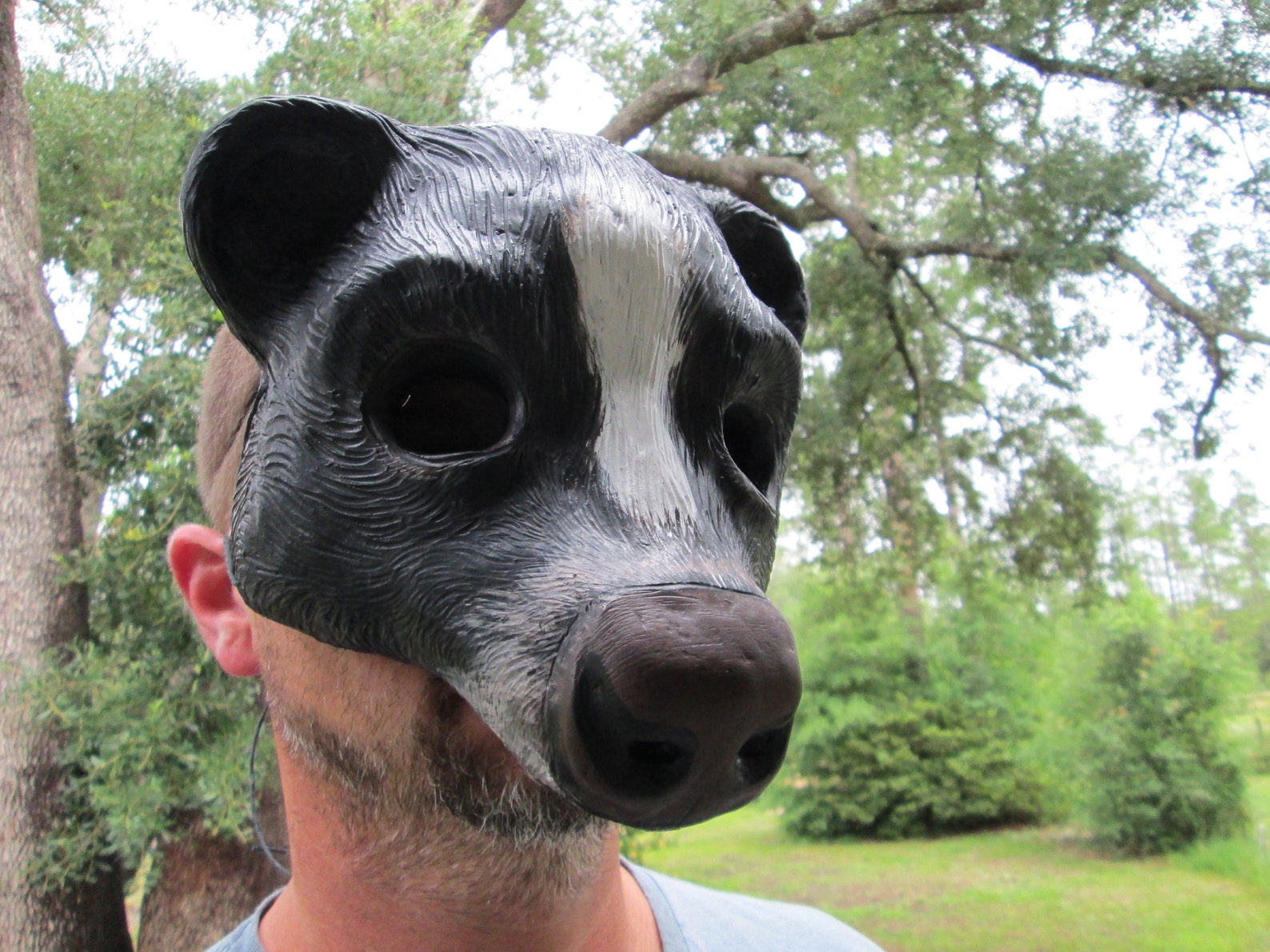 Skunk mask woodland Animal costume Mask hand painted | Etsy