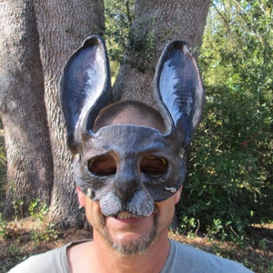 Handmade Rabbit Mask, Jackalope Costume, Adult Masquerade image 7