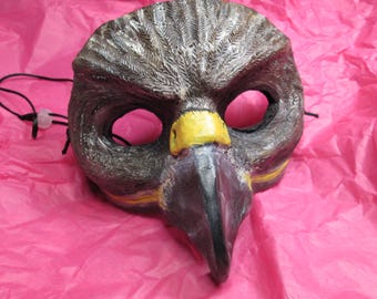 Red-Tailed Hawk Masquerade Mask: Hand-Painted bird of prey