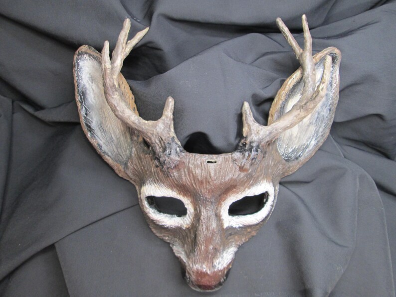 Deer Mask Reference Handmade Deer Mask: Hand-painted Doe or Stag Antlers, Masquerade ...