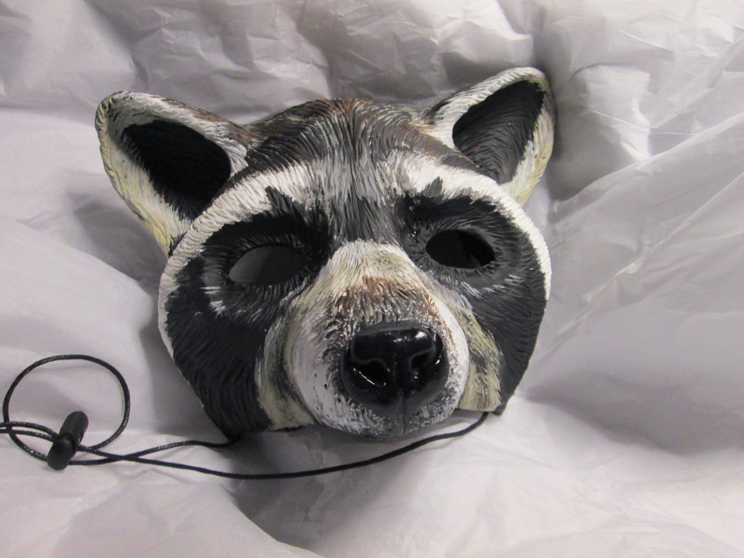Raccoon Mask Animal Costume Mask Hand Painted Rocket Masquerade Raccoon Mask Animal Costume Mask Hand Painted Rocket Masquerade