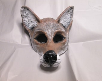 Coyote mask, animal costume mask, spirit mask, Desert, masquerade mask, animal totem, Wild Dog costume, made to order, custom made