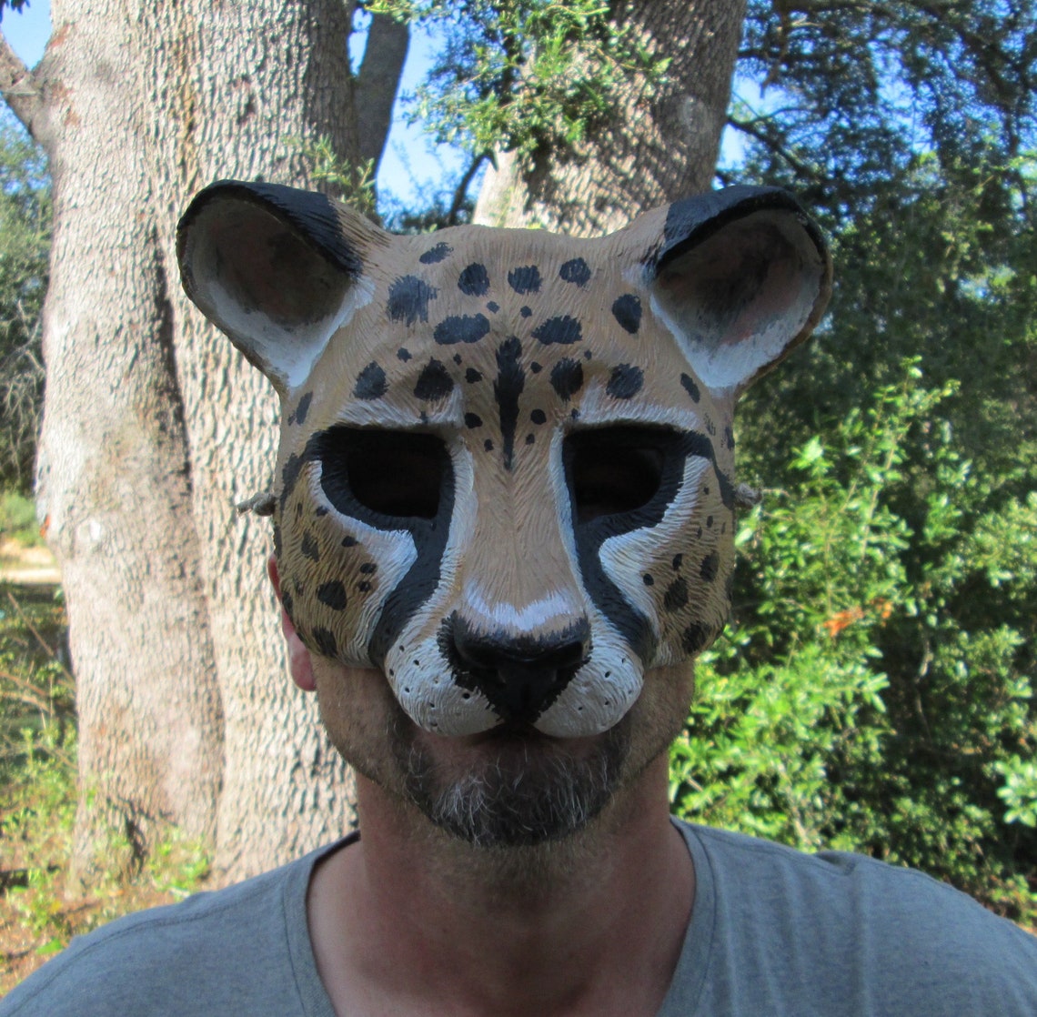 Cheetah masquerade mask Neko hand painted mask costume | Etsy