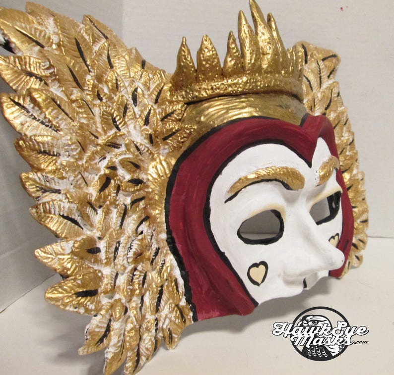 cosplay winged mask mask wonderland made to order valentine Masquerade mask masked ball costume mask King of Hearts Halloween mask