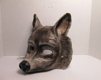 Wolf mask, animal sculpture, timber wolves, masquerade mask, animal totem, little red riding hood, fairytale, big bad wolf