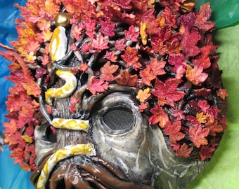 Handmade Tree Mask, Whimsical Costume Mask