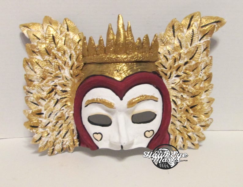 cosplay winged mask mask wonderland made to order valentine Masquerade mask masked ball costume mask King of Hearts Halloween mask