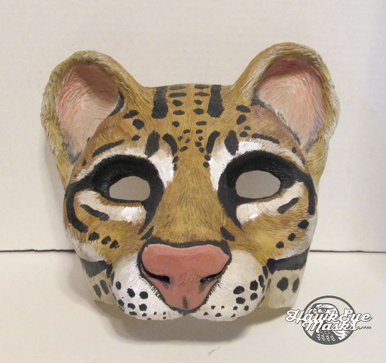 adult masquerade Jungle Cat mask Animal costume mask jungle cat Neko Ocelot cat mask festival handmade mask Carnival mask