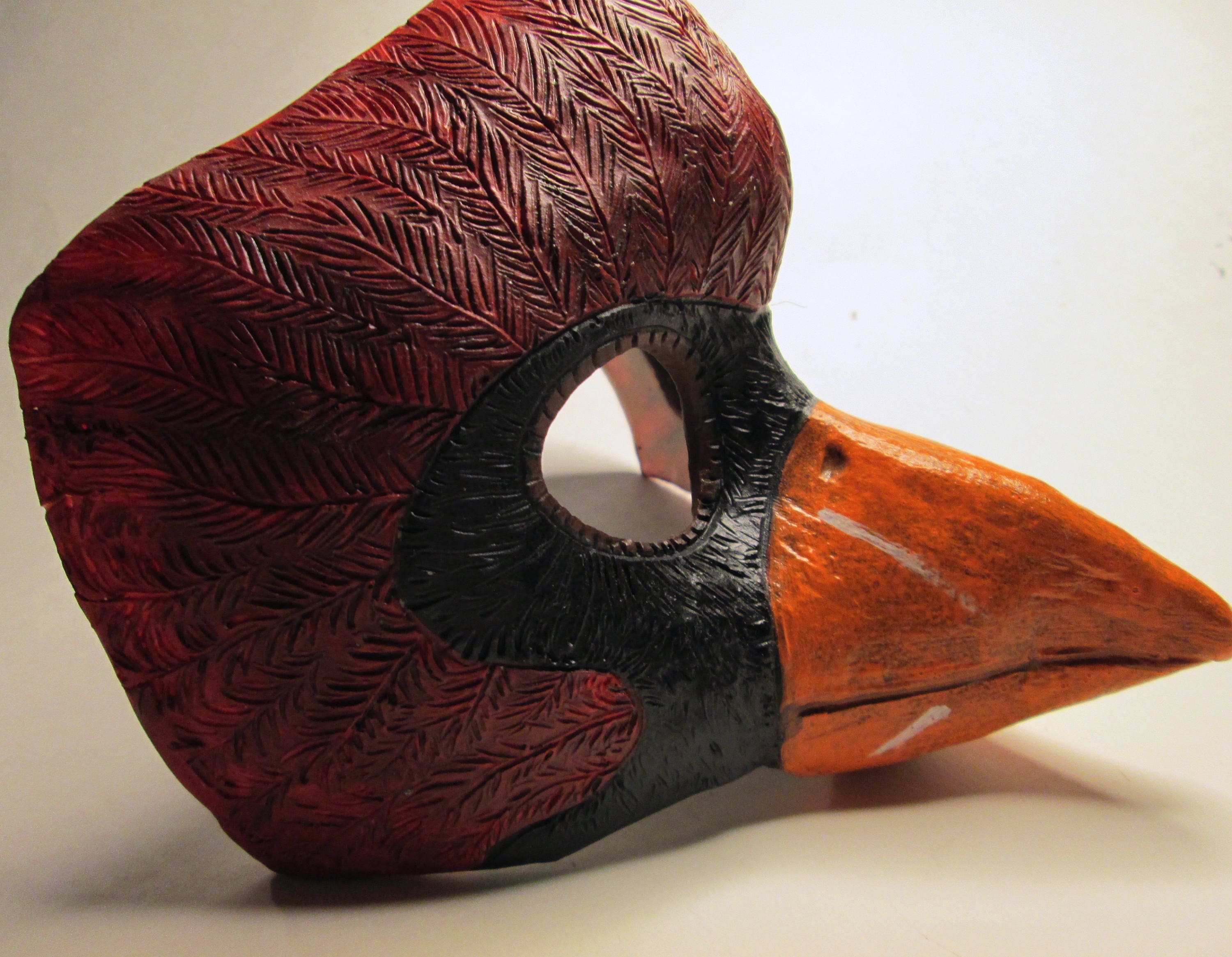 Red bird mask Cardinal mask Halloween mask adult bird mask Etsy