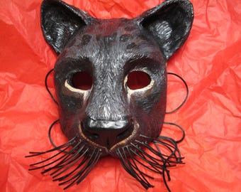 Handmade Black Panther Mask, Costume or Decor