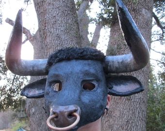 Minotaur Bull Mask: handmade Taurus Costume, Mythological Cosplay