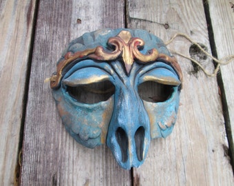 Handgjord drakemask i harts, fantasydräkt, Mardi Gras