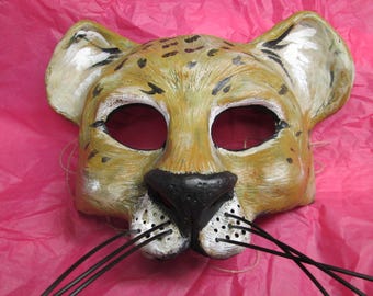 Handmade Lion Cub Mask, Masquerade Art