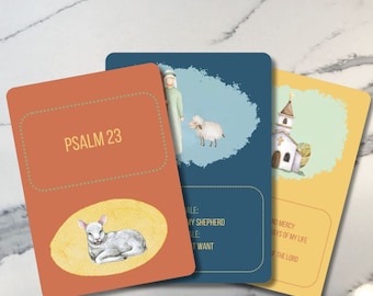 Psalm 23 Breath Prayer Cards- The Lord is My Shepherd- Learning Cards- Discipleship Tools- Scripture Meditation- Mental Health Cards