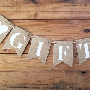 Burlap Gifts Banner burlap banner rustic wedding banner card banner baby shower banner rustic banner burlap wedding decor baby shower banner