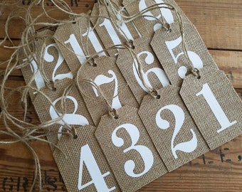 rustic burlap table numbers